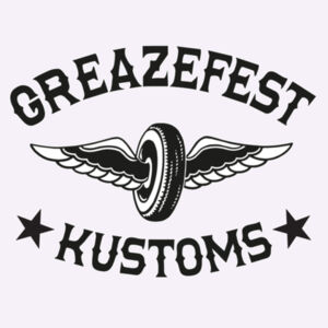 Guys - GreazeFest Kustoms Winged Wheel on white Design