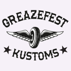 Gals - GreazeFest Kustoms Winged Wheel on white Design