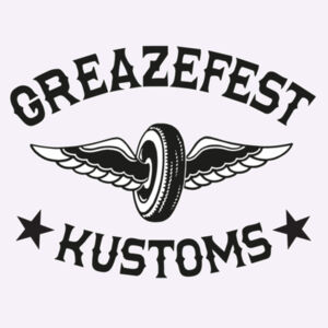 Gals - GreazeFest Kustoms Winged Wheel on white Design