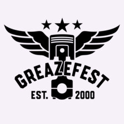 Guys - GreazeFest Flying Piston on white Design