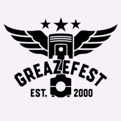 Gals - GreazeFest Flying Piston on white Design