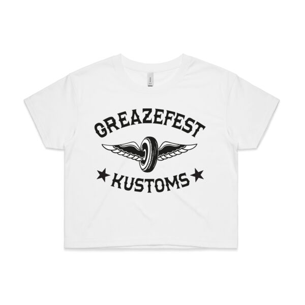 Gals - GreazeFest Winged Wheel Kustoms in Pink or White Crop Thumbnail