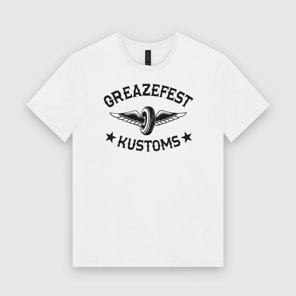 Guys - GreazeFest Kustoms Winged Wheel on white Thumbnail