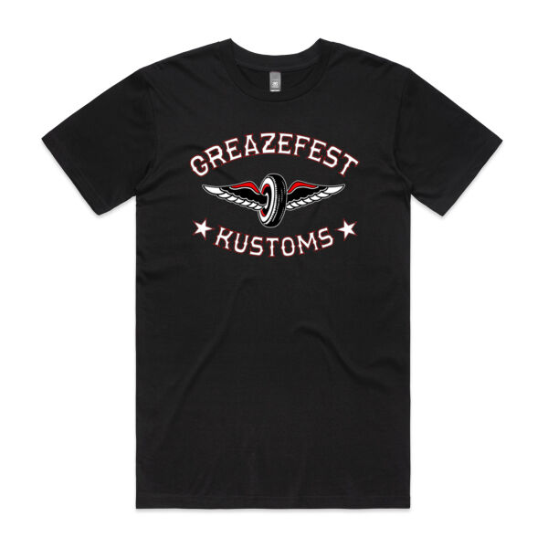 Guys - GreazeFest Kustoms Winged Wheel on black Thumbnail